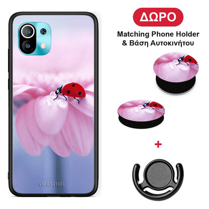 Ladybug Flower - Xiaomi Mi 11 / 11 Pro θήκη + Δώρο Phone Holder & Βάση Αυτοκινήτου