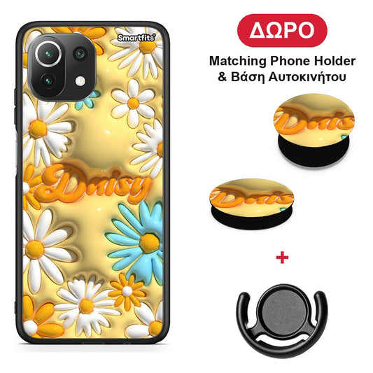 Bubble Daisies - Xiaomi 11 Lite 5G NE / Mi 11 Lite θήκη + Δώρο Phone Holder & Βάση Αυτοκινήτου