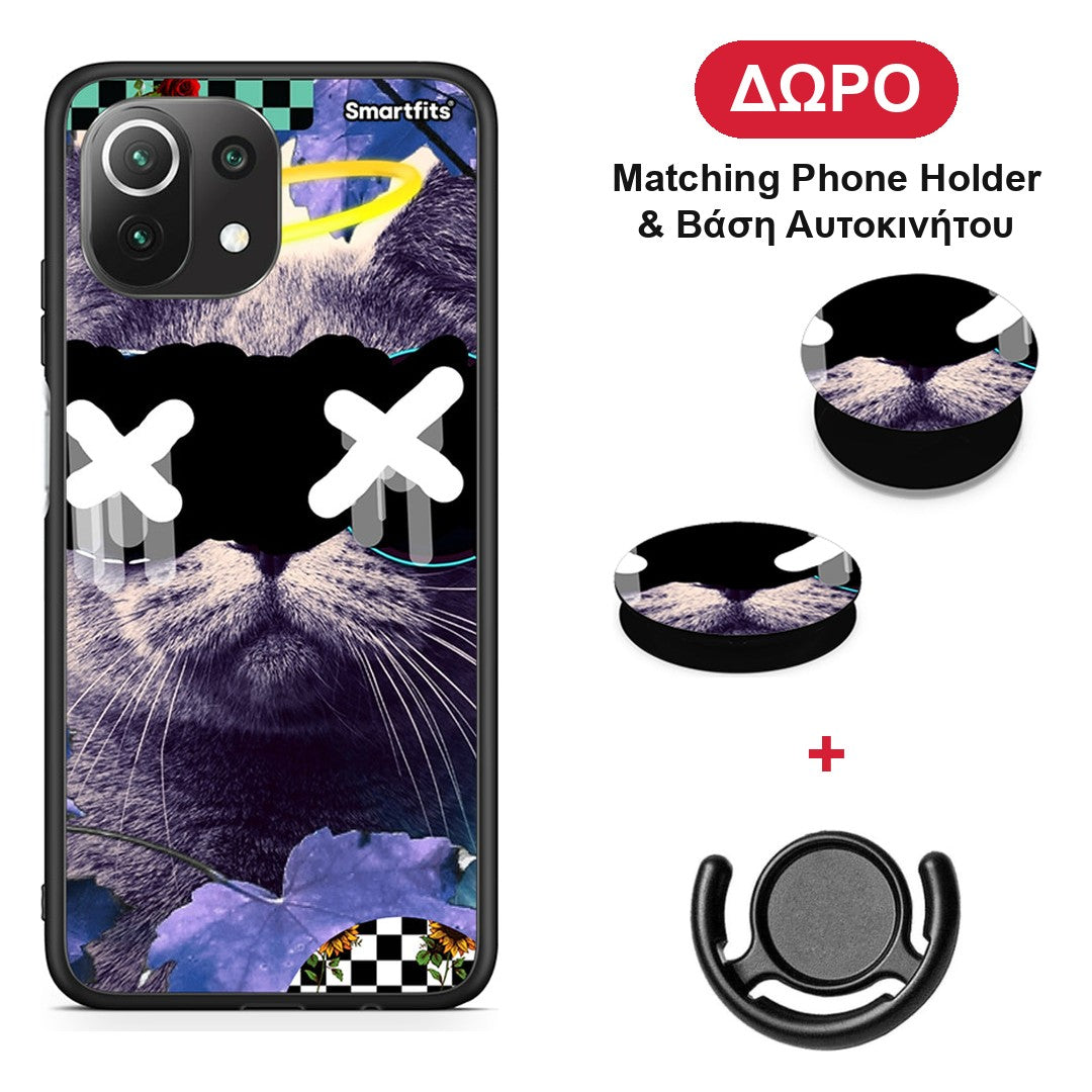 Cat Collage - Xiaomi 11 Lite 5G NE / Mi 11 Lite θήκη + Δώρο Phone Holder & Βάση Αυτοκινήτου