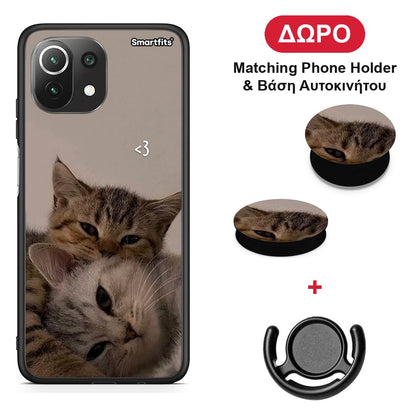 Cats In Love - Xiaomi 11 Lite 5G NE / Mi 11 Lite θήκη + Δώρο Phone Holder & Βάση Αυτοκινήτου