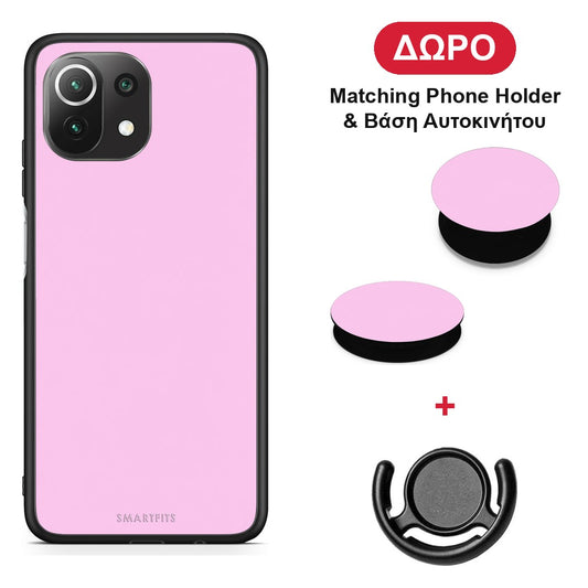 Cotton Candy Pink - Xiaomi 11 Lite 5G NE / Mi 11 Lite θήκη + Δώρο Phone Holder & Βάση Αυτοκινήτου