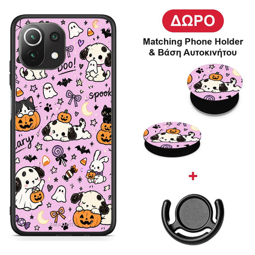 Halloween Puppies and Friends on Lilac - Xiaomi 11 Lite 5G NE / Mi 11 Lite θήκη + Δώρο Phone Holder & Βάση Αυτοκινήτου