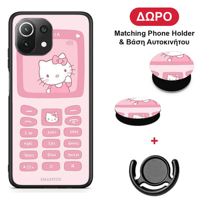 Hello Kitten - Xiaomi 11 Lite 5G NE / Mi 11 Lite θήκη + Δώρο Phone Holder & Βάση Αυτοκινήτου