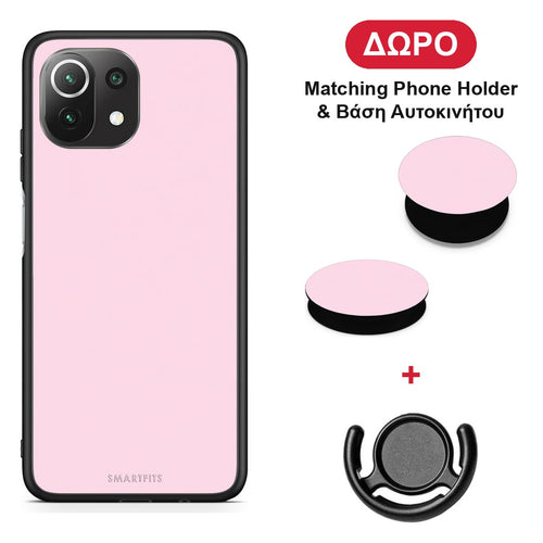 Pale Pink - Xiaomi 11 Lite 5G NE / Mi 11 Lite θήκη + Δώρο Phone Holder & Βάση Αυτοκινήτου
