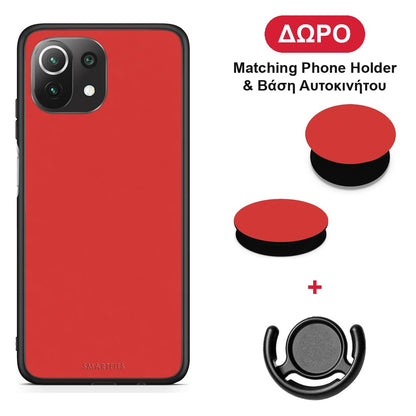Poppy Red - Xiaomi 11 Lite 5G NE / Mi 11 Lite θήκη + Δώρο Phone Holder & Βάση Αυτοκινήτου