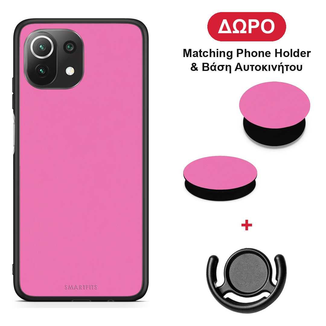 Rose Pink - Xiaomi 11 Lite 5G NE / Mi 11 Lite θήκη + Δώρο Phone Holder & Βάση Αυτοκινήτου