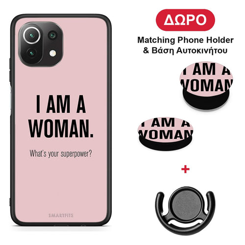 Superpower Woman - Xiaomi 11 Lite 5G NE / Mi 11 Lite θήκη + Δώρο Phone Holder & Βάση Αυτοκινήτου