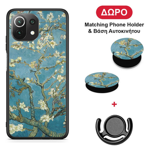 White Blossoms - Xiaomi 11 Lite 5G NE / Mi 11 Lite θήκη + Δώρο Phone Holder & Βάση Αυτοκινήτου