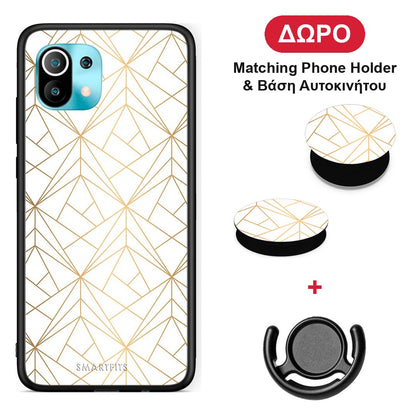 Geometric Luxury White - Xiaomi Mi 11 / 11 Pro θήκη + Δώρο Phone Holder & Βάση Αυτοκινήτου