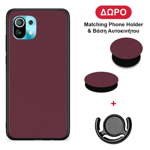 Muted Burgundy - Xiaomi Mi 11 / 11 Pro θήκη + Δώρο Phone Holder & Βάση Αυτοκινήτου
