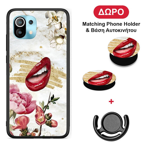 Red Lips - Xiaomi Mi 11 / 11 Pro θήκη + Δώρο Phone Holder & Βάση Αυτοκινήτου