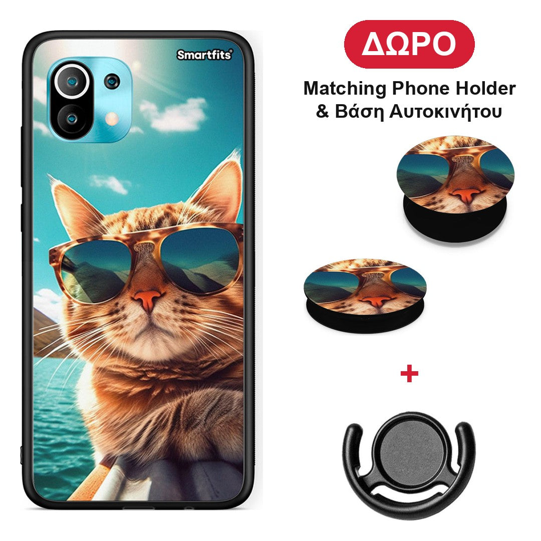 Summer Cat - Xiaomi Mi 11 / 11 Pro θήκη + Δώρο Phone Holder & Βάση Αυτοκινήτου