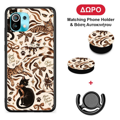 Wild Cats and Animal Print Collage - Xiaomi Mi 11 / 11 Pro θήκη + Δώρο Phone Holder & Βάση Αυτοκινήτου