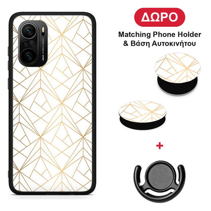 Geometric Luxury White - Xiaomi Mi 11i θήκη + Δώρο Phone Holder & Βάση Αυτοκινήτου