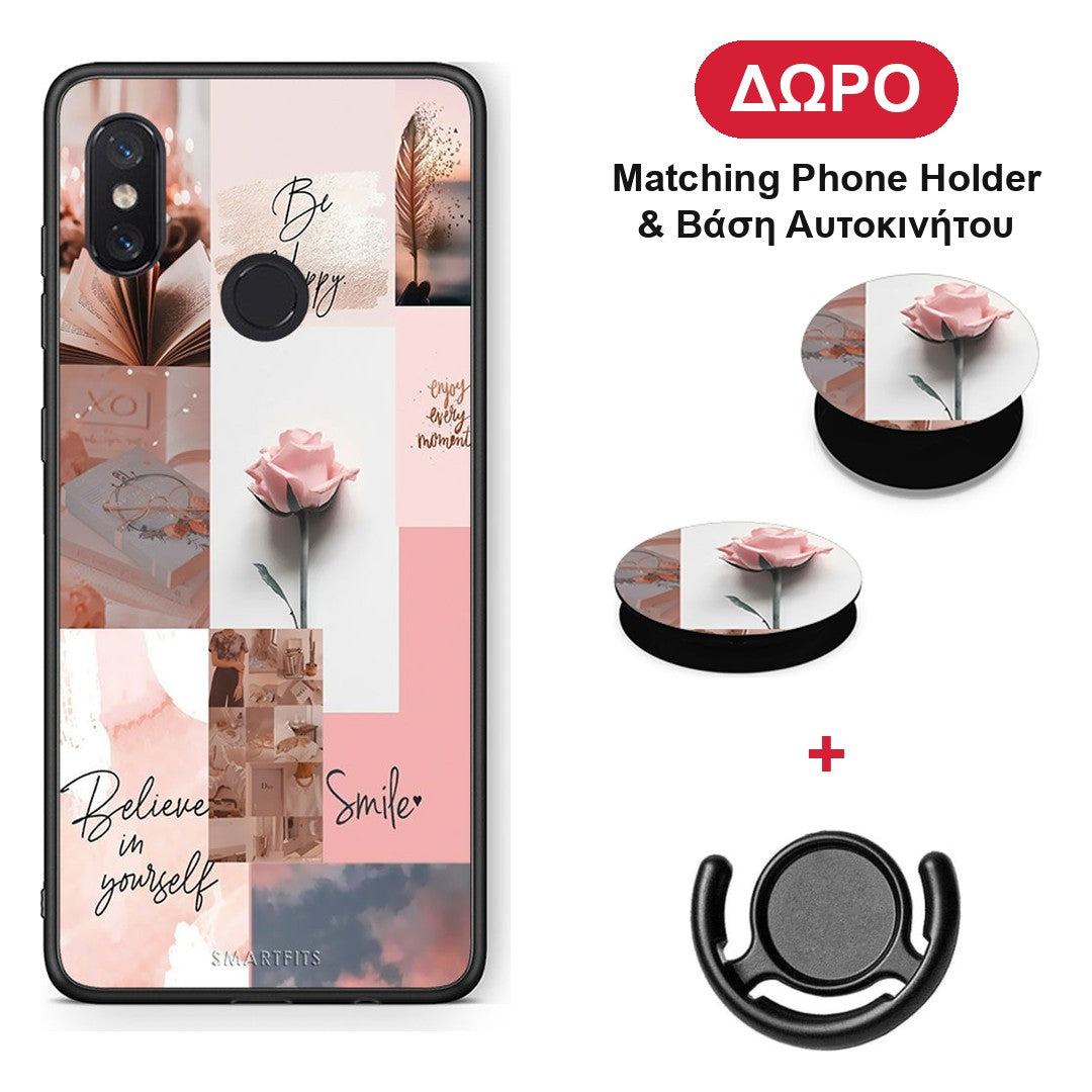Aesthetic Collage - Xiaomi Mi 8 θήκη + Δώρο Phone Holder & Βάση Αυτοκινήτου