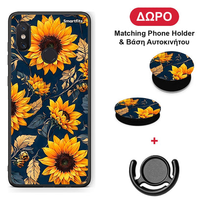 Autumn Sunflowers - Xiaomi Mi 8 θήκη + Δώρο Phone Holder & Βάση Αυτοκινήτου