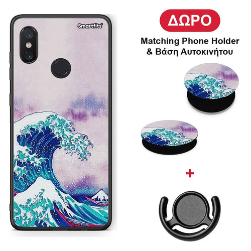 Blue Waves - Xiaomi Mi 8 θήκη + Δώρο Phone Holder & Βάση Αυτοκινήτου