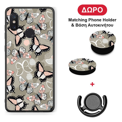 Boho Butterflies - Xiaomi Mi 8 θήκη + Δώρο Phone Holder & Βάση Αυτοκινήτου
