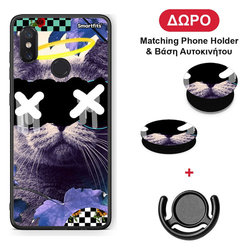 Cat Collage - Xiaomi Mi 8 θήκη + Δώρο Phone Holder & Βάση Αυτοκινήτου