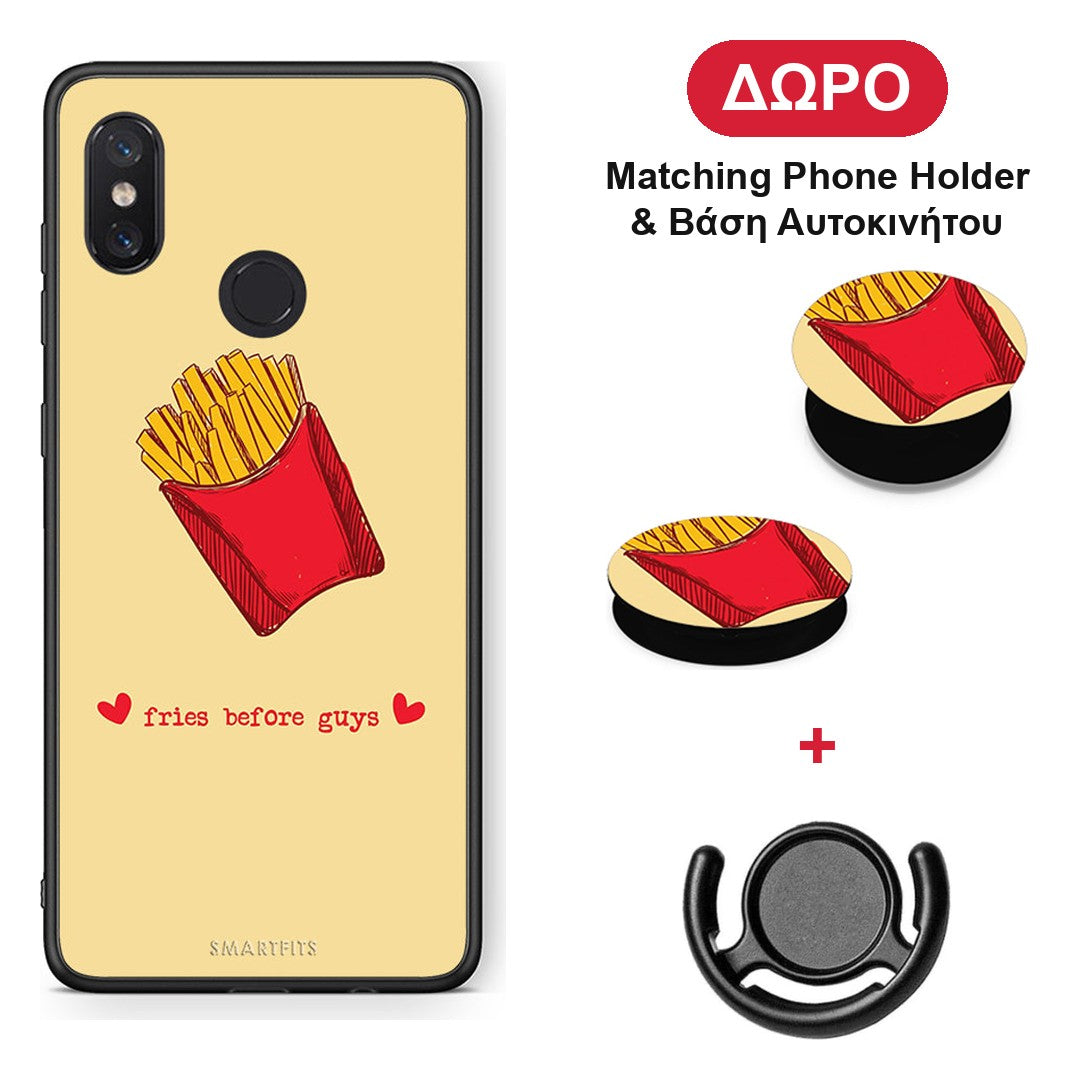 Fries Before Guys - Xiaomi Mi 8 θήκη + Δώρο Phone Holder & Βάση Αυτοκινήτου