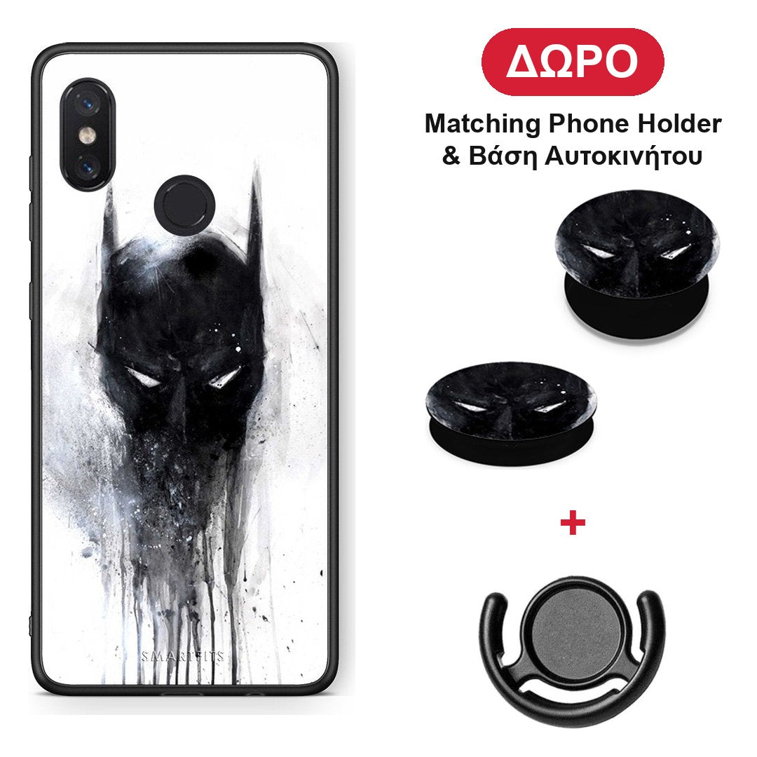 Hero Paint Bat - Xiaomi Mi 8 θήκη + Δώρο Phone Holder & Βάση Αυτοκινήτου