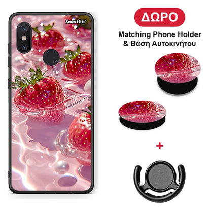 Juicy Strawberries - Xiaomi Mi 8 θήκη + Δώρο Phone Holder & Βάση Αυτοκινήτου