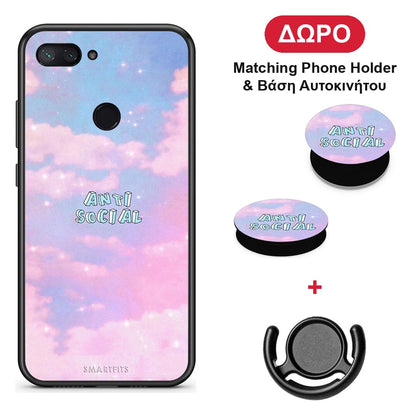 Anti Social - Xiaomi Mi 8 Lite θήκη + Δώρο Phone Holder & Βάση Αυτοκινήτου