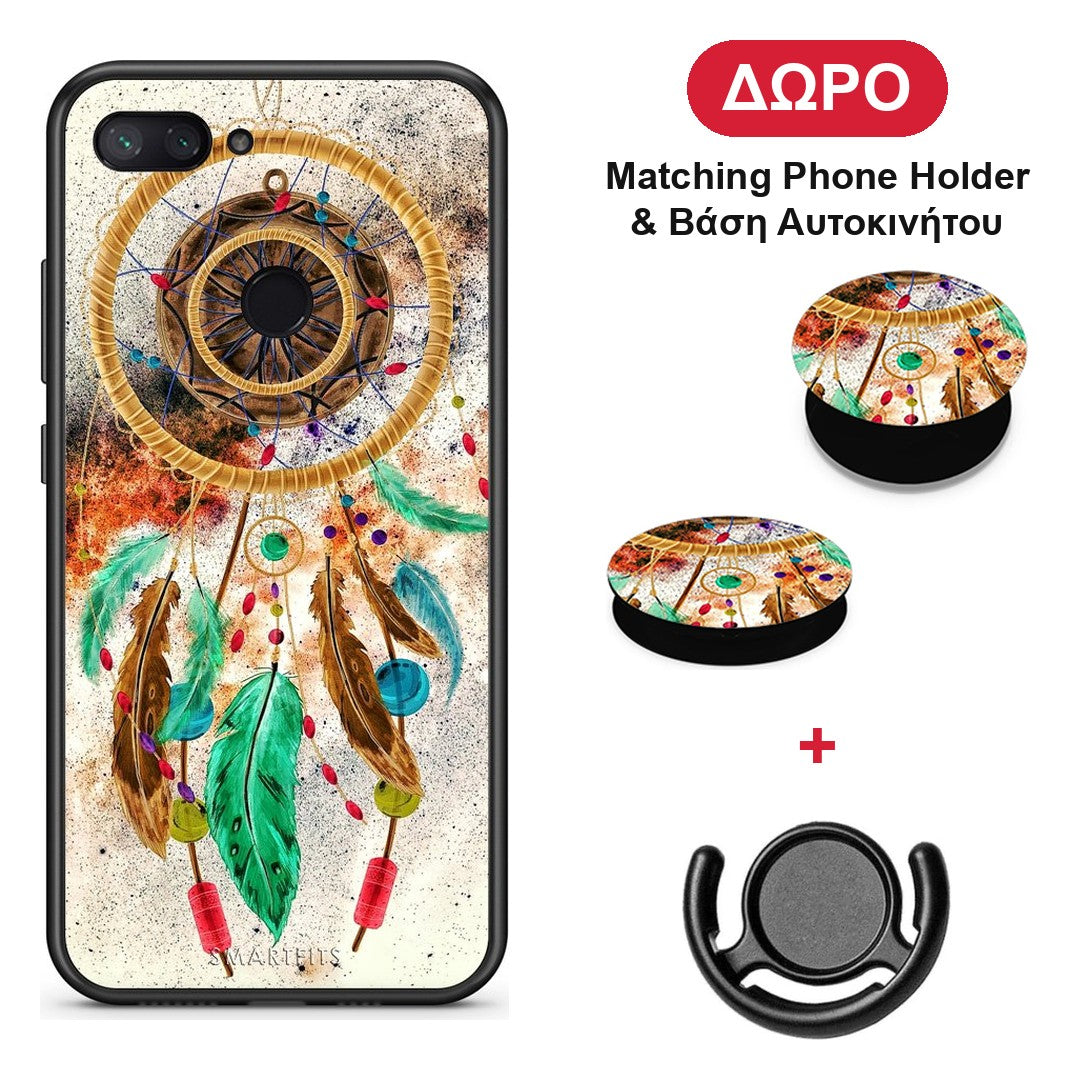 Boho DreamCatcher - Xiaomi Mi 8 Lite θήκη + Δώρο Phone Holder & Βάση Αυτοκινήτου