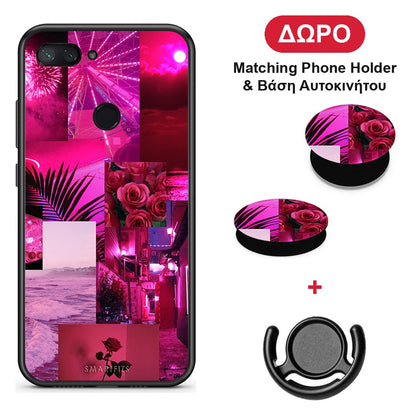 Collage Red Roses - Xiaomi Mi 8 Lite θήκη + Δώρο Phone Holder & Βάση Αυτοκινήτου