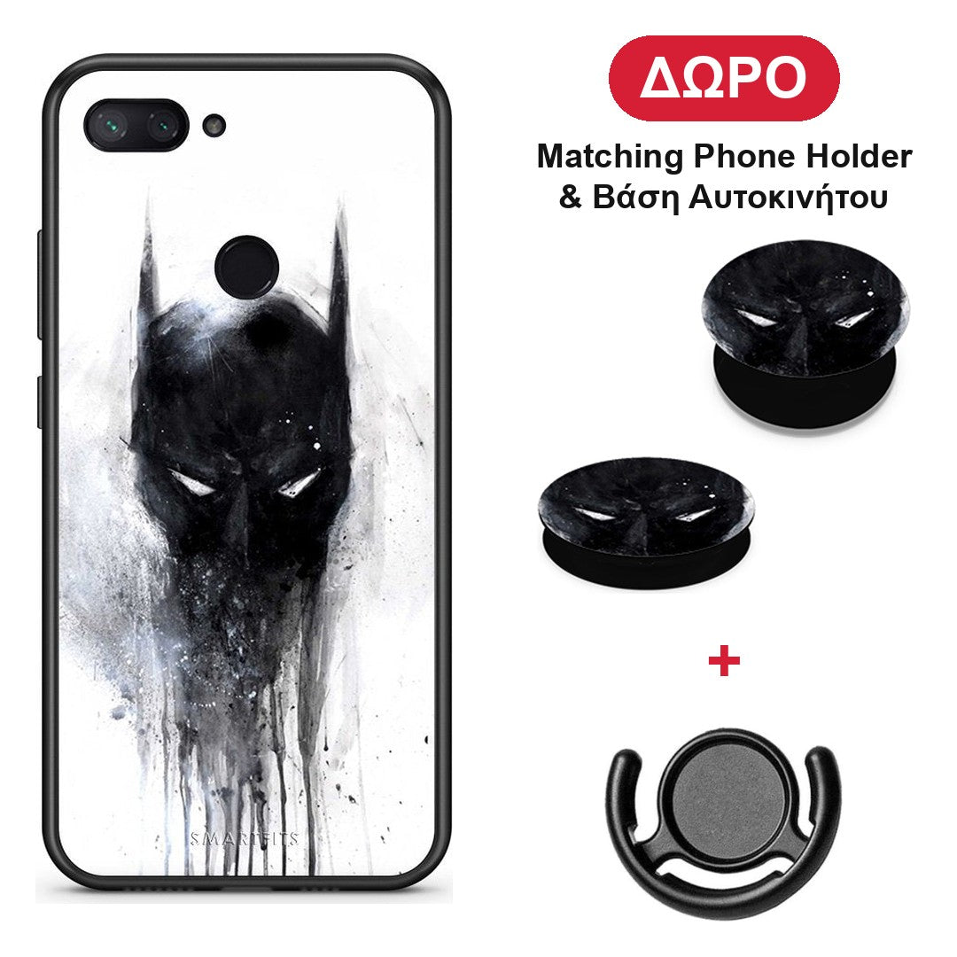 Hero Paint Bat - Xiaomi Mi 8 Lite θήκη + Δώρο Phone Holder & Βάση Αυτοκινήτου