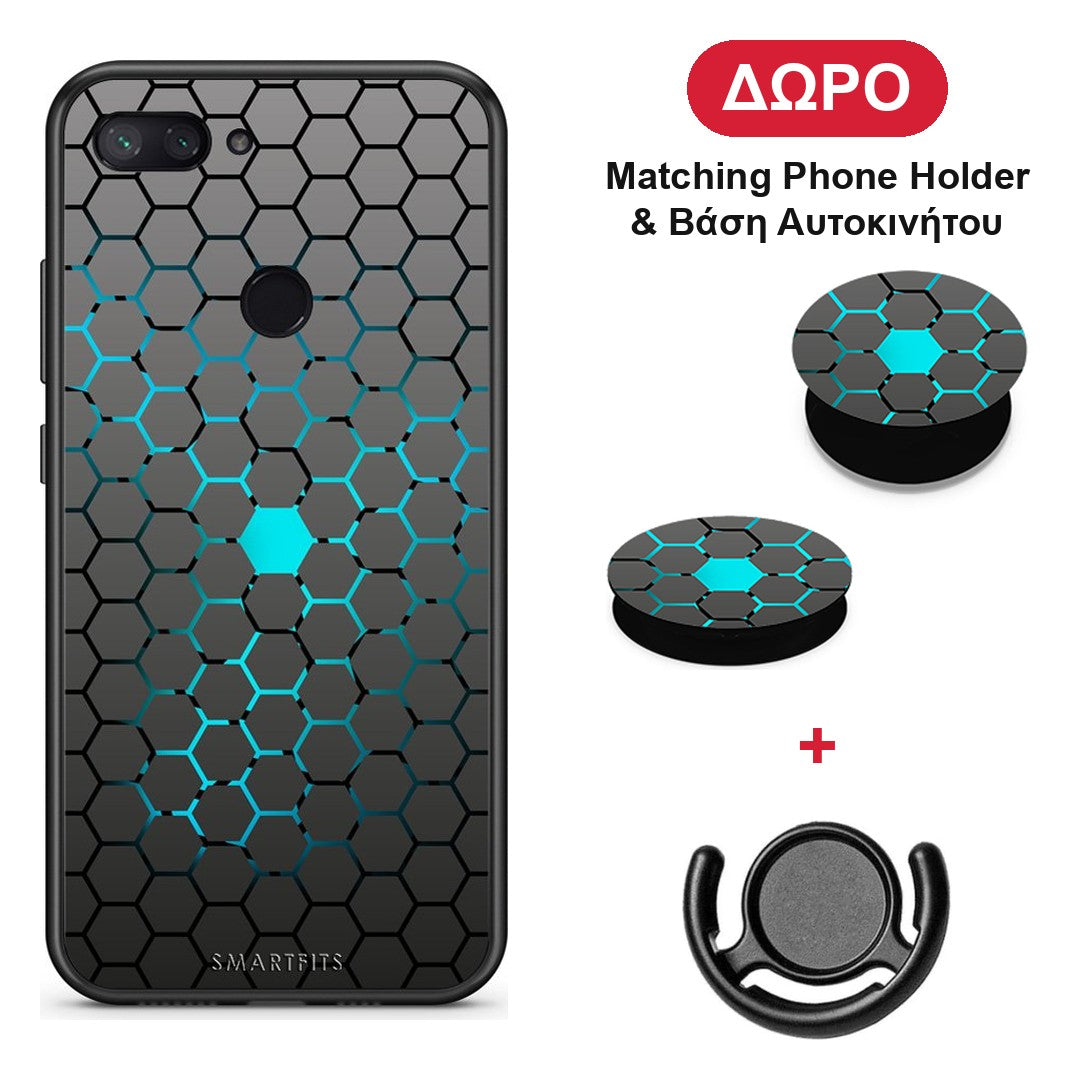 Geometric Hexagonal - Xiaomi Mi 8 Lite θήκη + Δώρο Phone Holder & Βάση Αυτοκινήτου