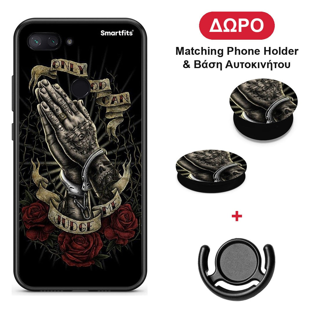 Judge By God - Xiaomi Mi 8 Lite θήκη + Δώρο Phone Holder & Βάση Αυτοκινήτου