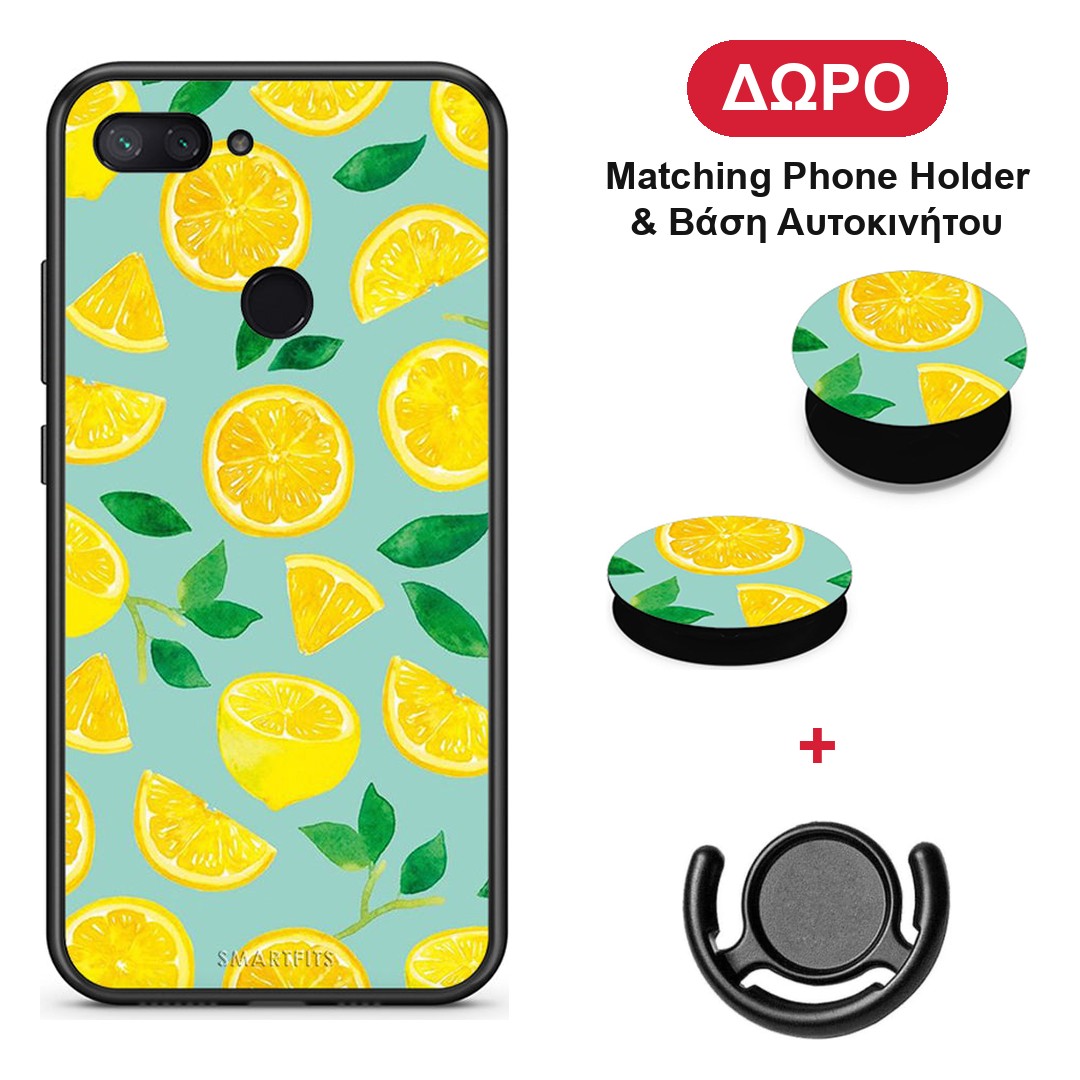 Lemons - Xiaomi Mi 8 Lite θήκη + Δώρο Phone Holder & Βάση Αυτοκινήτου