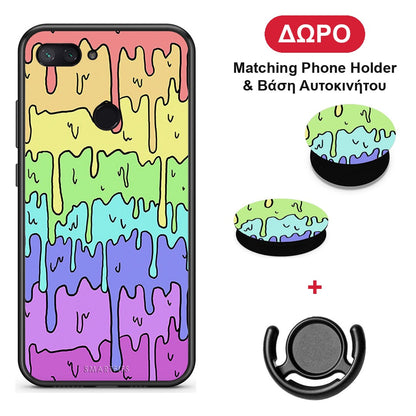 Melting Rainbow - Xiaomi Mi 8 Lite θήκη + Δώρο Phone Holder & Βάση Αυτοκινήτου