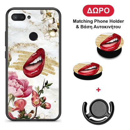 Red Lips - Xiaomi Mi 8 Lite θήκη + Δώρο Phone Holder & Βάση Αυτοκινήτου