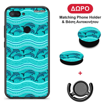 Swimming Dolphins - Xiaomi Mi 8 Lite θήκη + Δώρο Phone Holder & Βάση Αυτοκινήτου