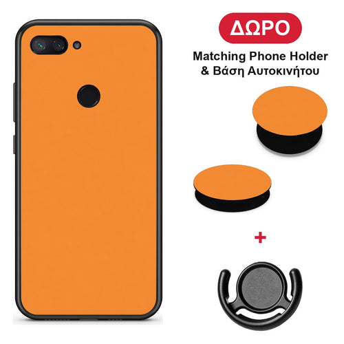 Tangerine Orange - Xiaomi Mi 8 Lite θήκη + Δώρο Phone Holder & Βάση Αυτοκινήτου