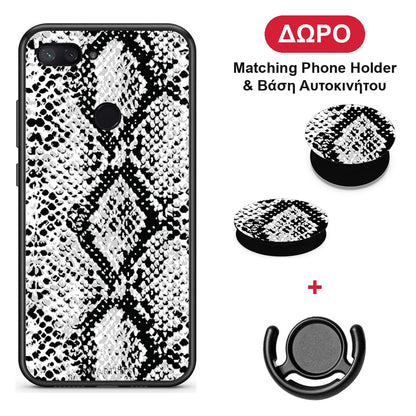 Animal White Snake - Xiaomi Mi 8 Lite θήκη + Δώρο Phone Holder & Βάση Αυτοκινήτου