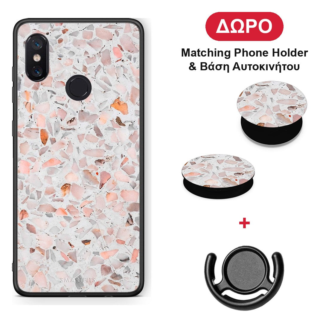 Marble Terrazzo - Xiaomi Mi 8 θήκη + Δώρο Phone Holder & Βάση Αυτοκινήτου