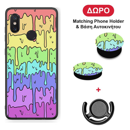 Melting Rainbow - Xiaomi Mi 8 θήκη + Δώρο Phone Holder & Βάση Αυτοκινήτου