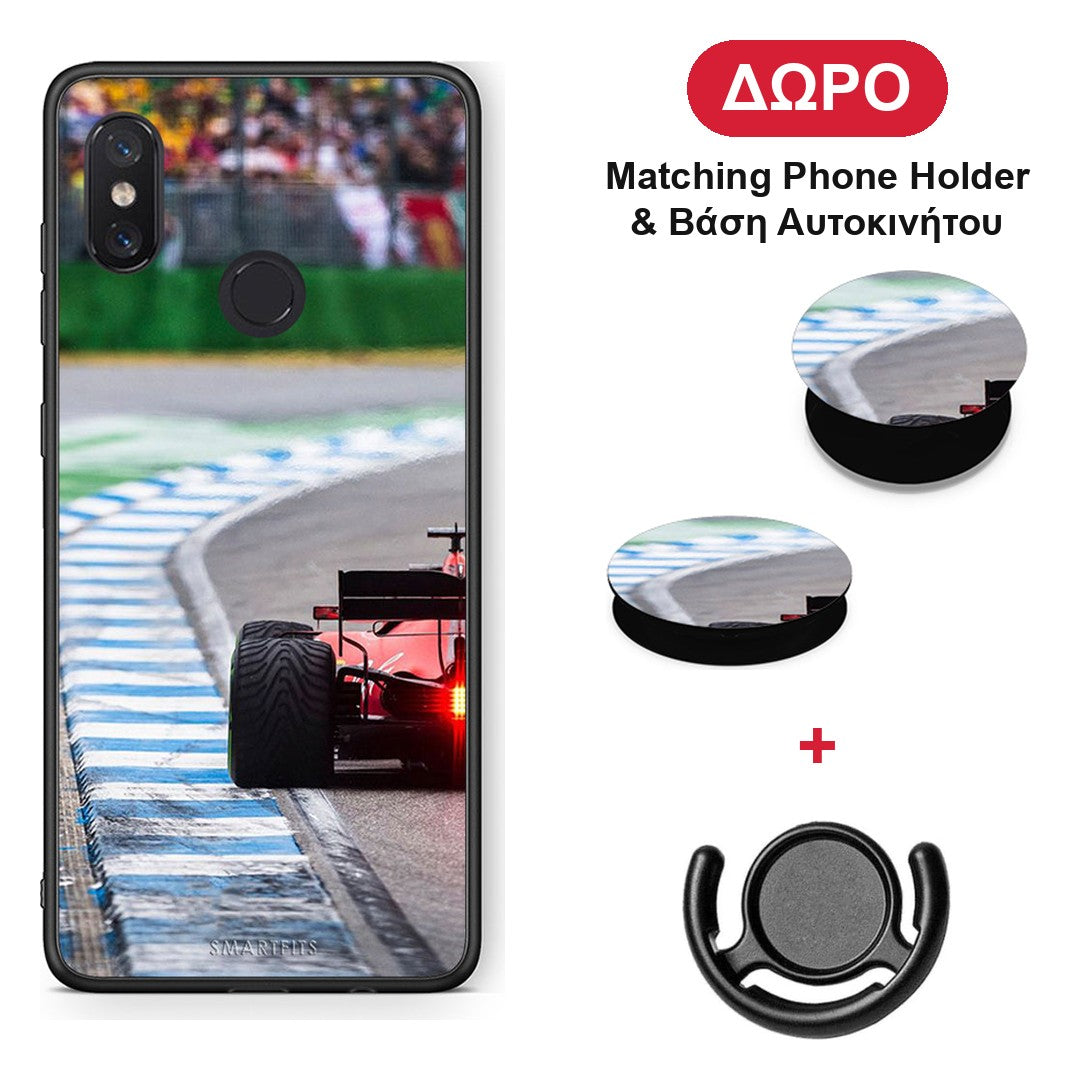 Racing Vibes - Xiaomi Mi 8 θήκη + Δώρο Phone Holder & Βάση Αυτοκινήτου