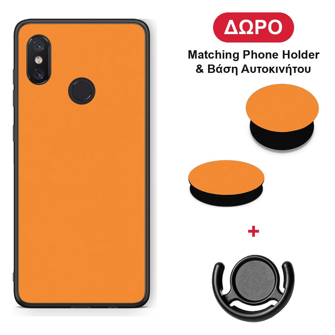 Tangerine Orange - Xiaomi Mi 8 θήκη + Δώρο Phone Holder & Βάση Αυτοκινήτου