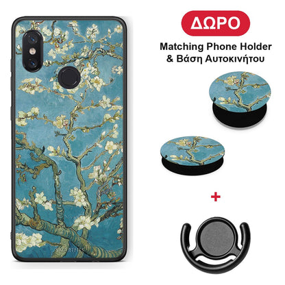 White Blossoms - Xiaomi Mi 8 θήκη + Δώρο Phone Holder & Βάση Αυτοκινήτου
