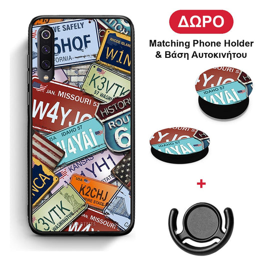 Car Plates - Xiaomi Mi 9 θήκη + Δώρο Phone Holder & Βάση Αυτοκινήτου