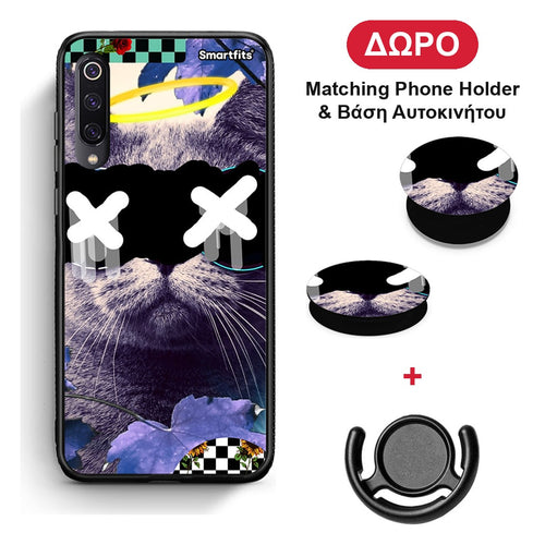 Cat Collage - Xiaomi Mi 9 θήκη + Δώρο Phone Holder & Βάση Αυτοκινήτου