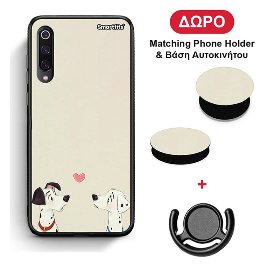 Dalmatians Love - Xiaomi Mi 9 θήκη + Δώρο Phone Holder & Βάση Αυτοκινήτου