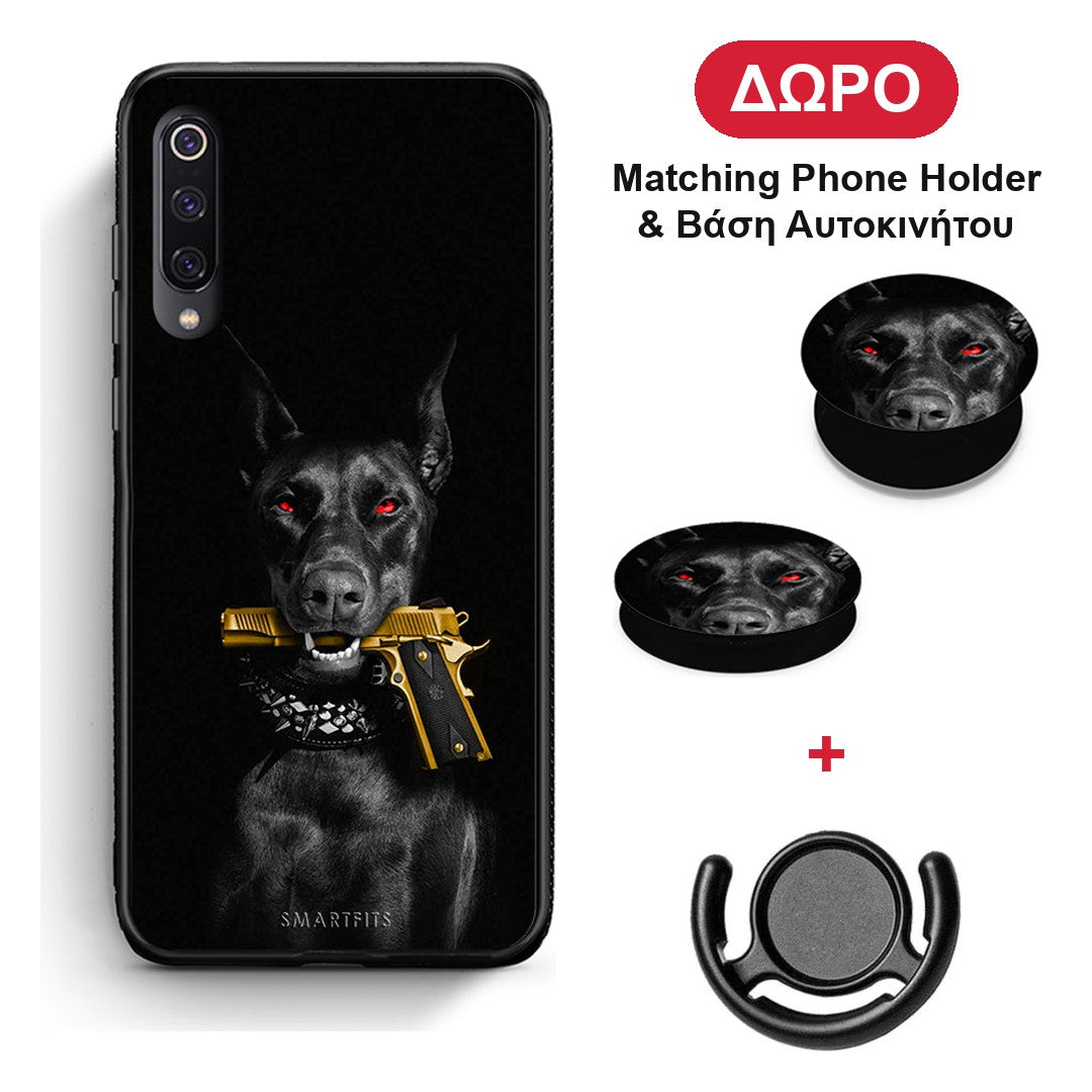 Golden Gun - Xiaomi Mi 9 θήκη + Δώρο Phone Holder & Βάση Αυτοκινήτου