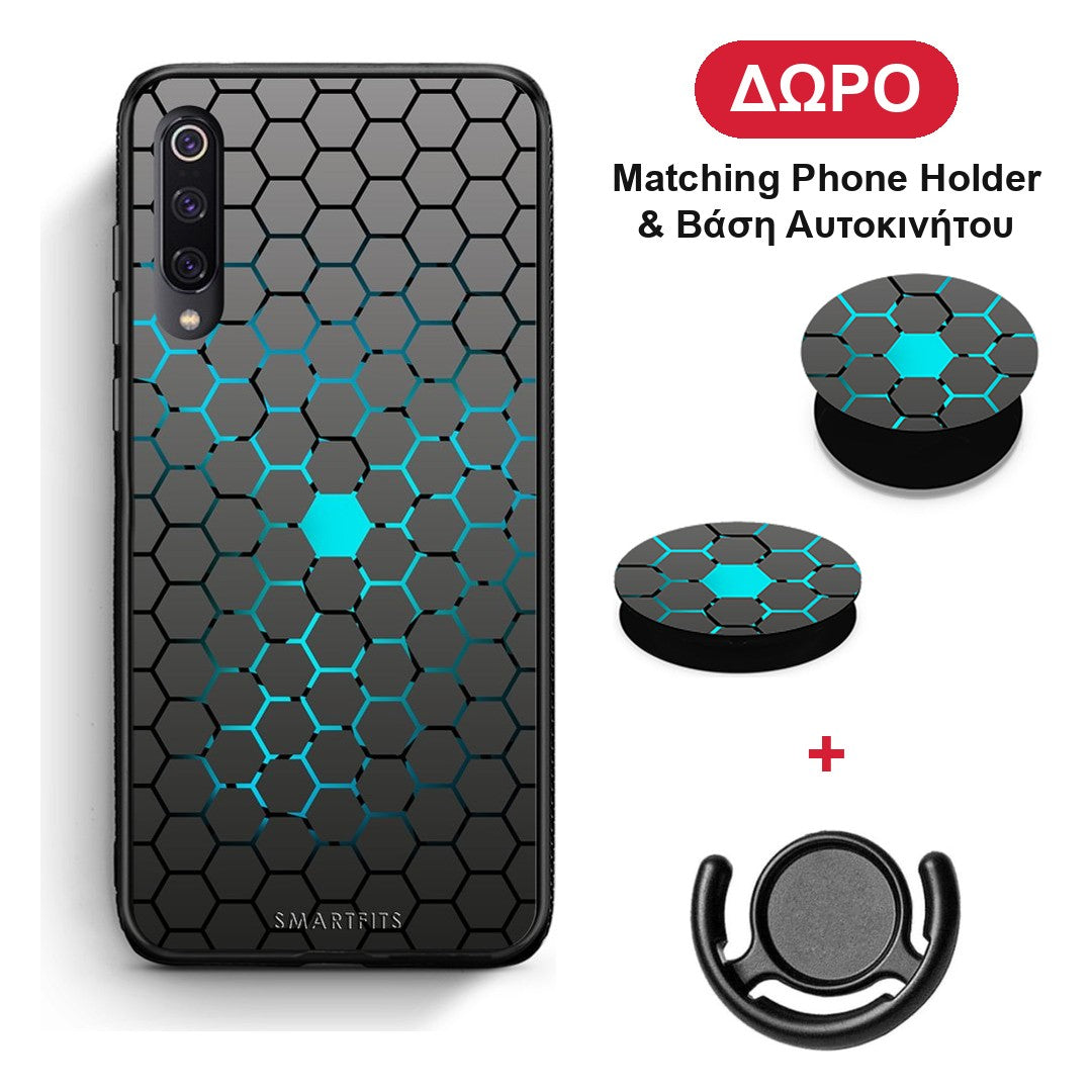 Geometric Hexagonal - Xiaomi Mi 9 θήκη + Δώρο Phone Holder & Βάση Αυτοκινήτου