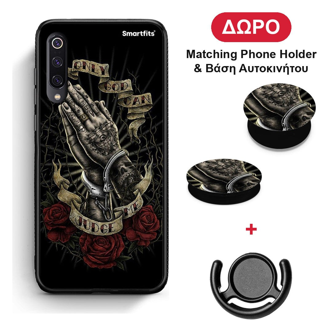 Judge By God - Xiaomi Mi 9 θήκη + Δώρο Phone Holder & Βάση Αυτοκινήτου
