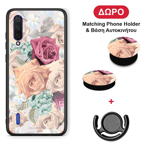 Floral Bouquet - Xiaomi Mi 9 Lite θήκη + Δώρο Phone Holder & Βάση Αυτοκινήτου
